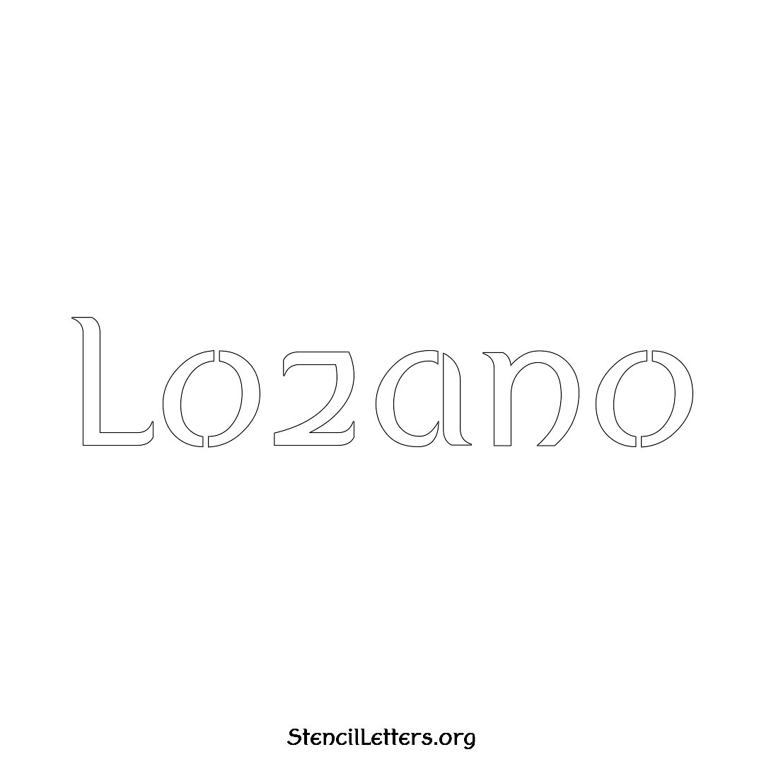 Lozano name stencil in Ancient Lettering