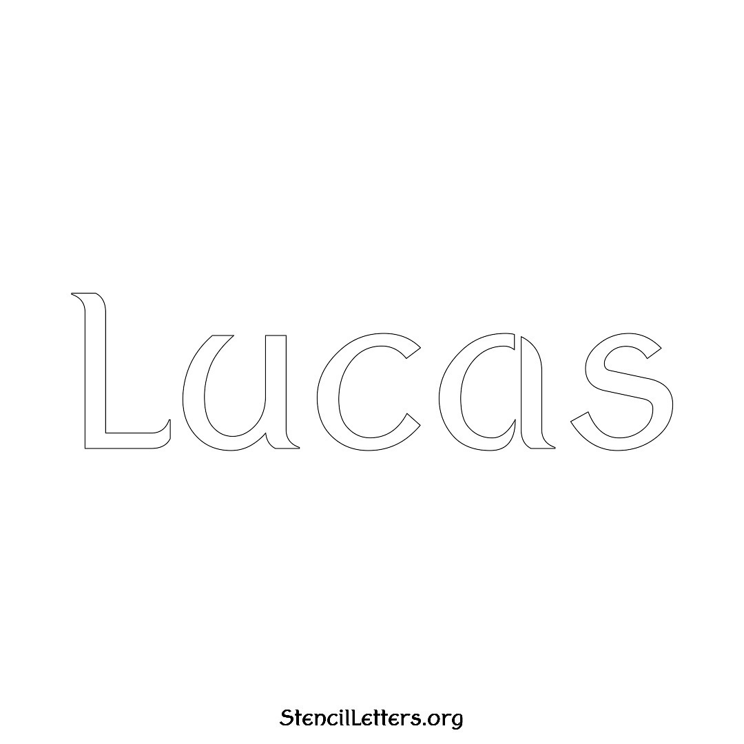 Lucas name stencil in Ancient Lettering