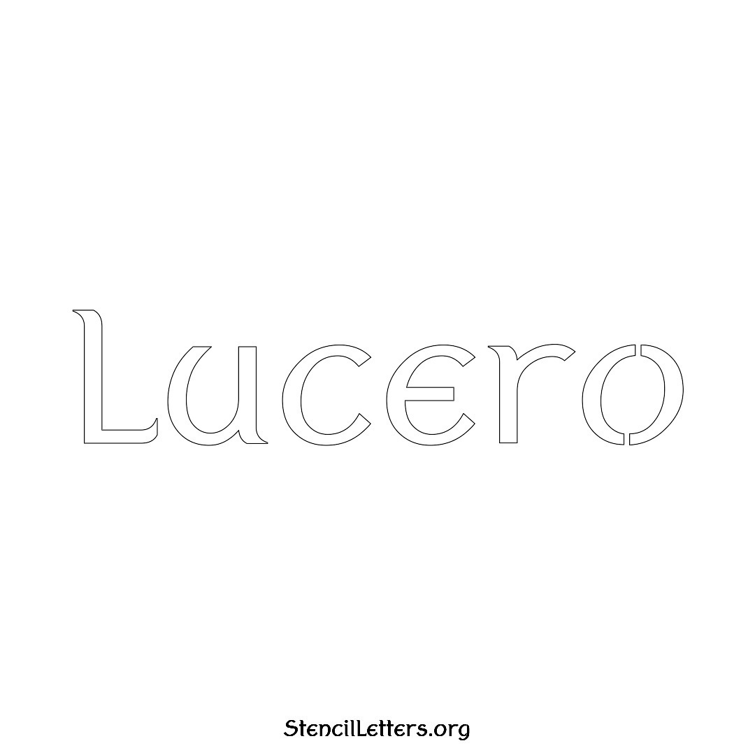 Lucero name stencil in Ancient Lettering