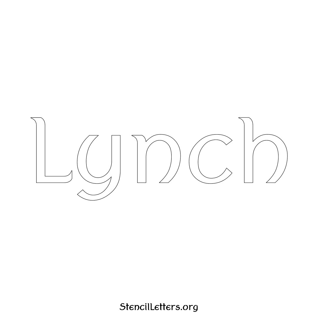 Lynch name stencil in Ancient Lettering