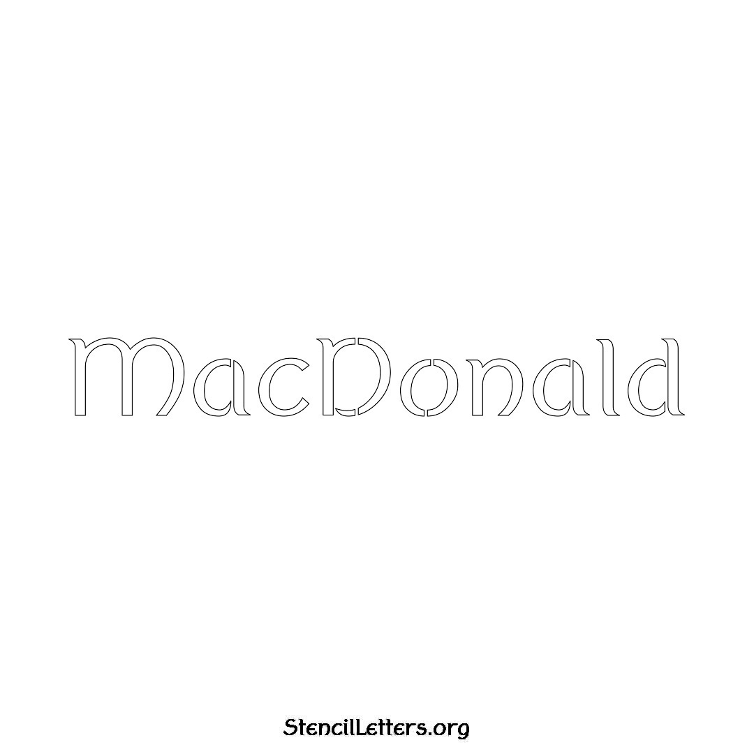Macdonald name stencil in Ancient Lettering