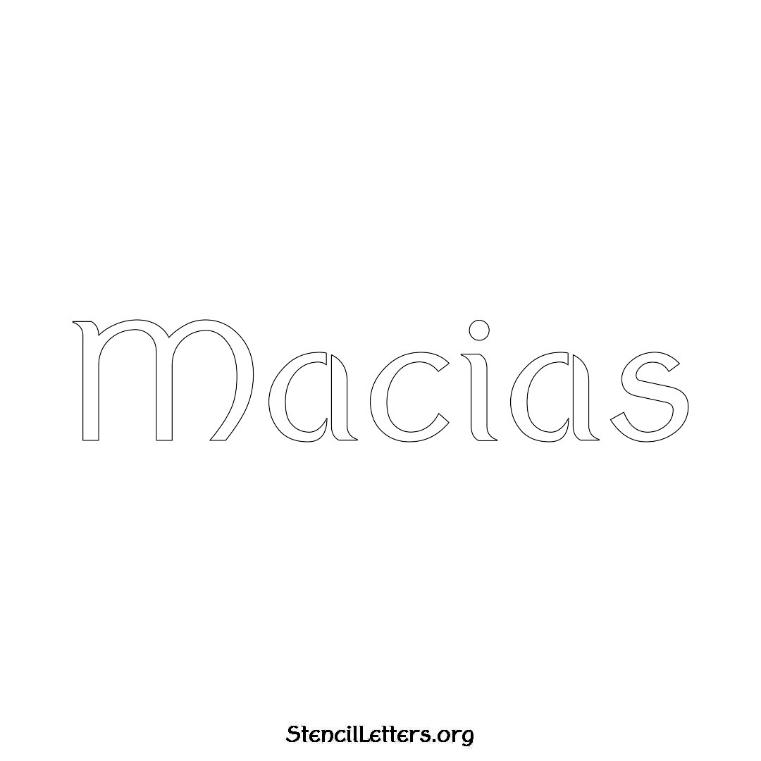 Macias name stencil in Ancient Lettering