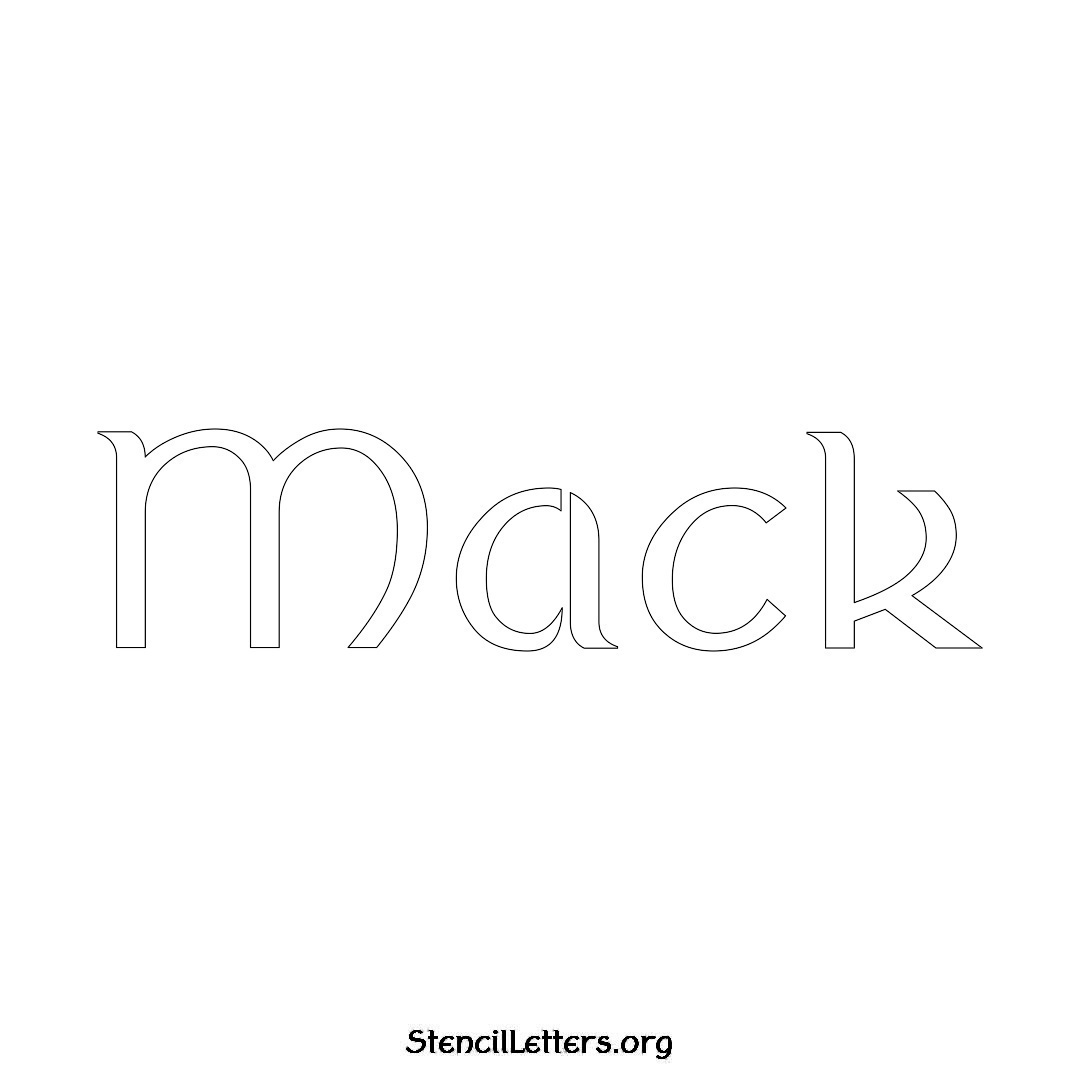 Mack name stencil in Ancient Lettering