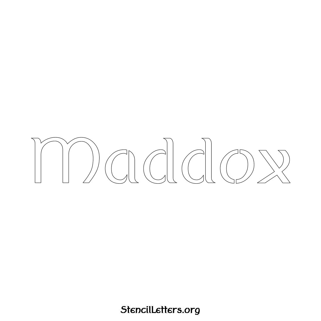 Maddox name stencil in Ancient Lettering