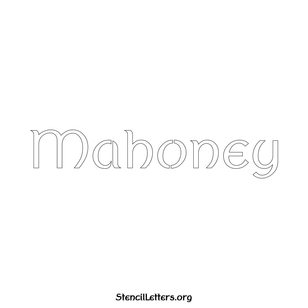 Mahoney name stencil in Ancient Lettering