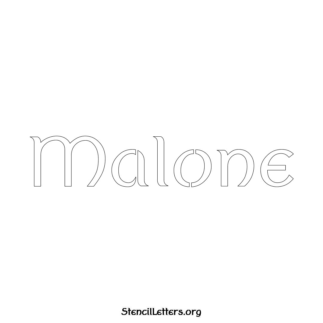 Malone name stencil in Ancient Lettering