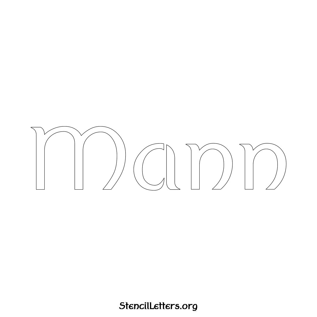 Mann name stencil in Ancient Lettering