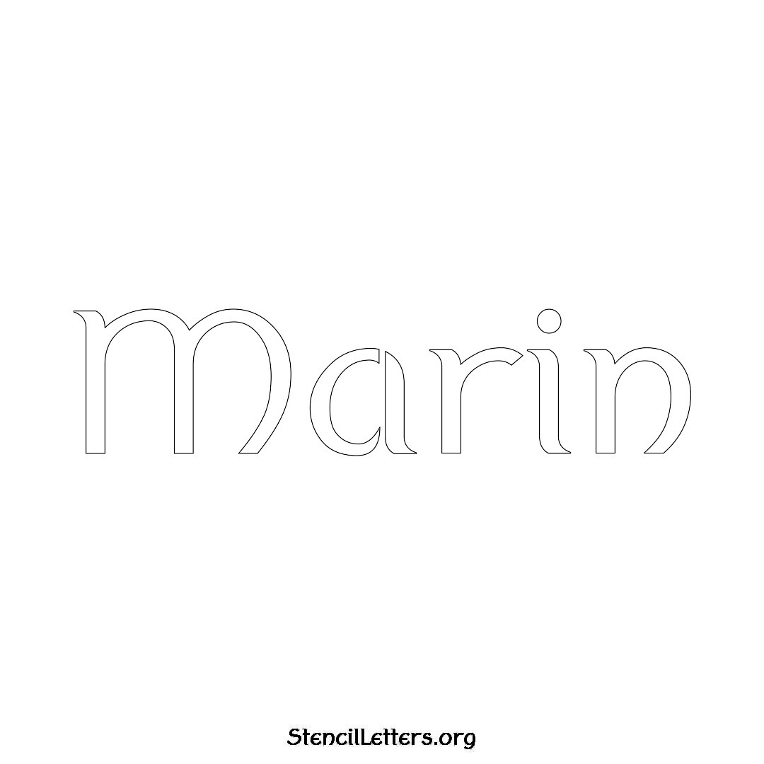 Marin name stencil in Ancient Lettering