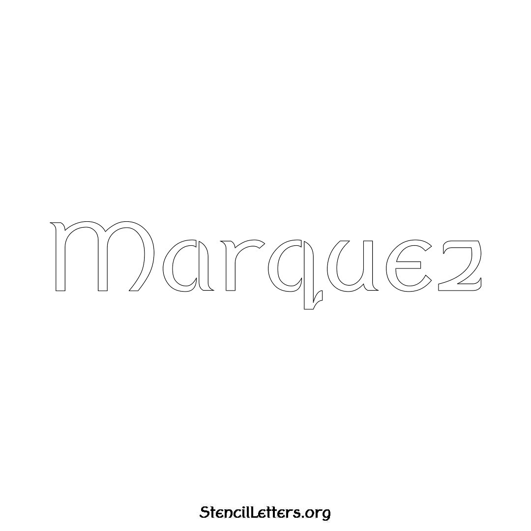 Marquez name stencil in Ancient Lettering