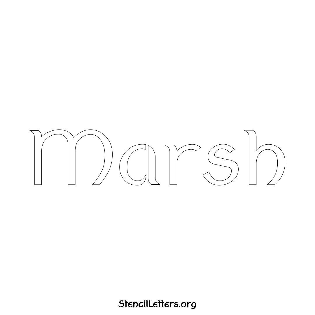 Marsh name stencil in Ancient Lettering
