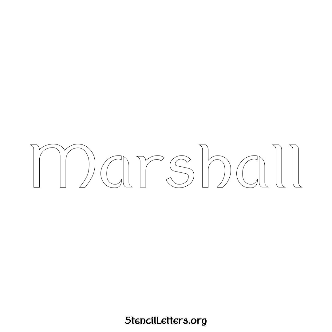 Marshall name stencil in Ancient Lettering