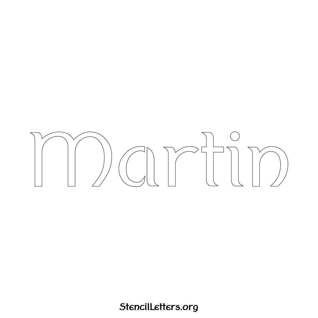 Martin name stencil in Ancient Lettering