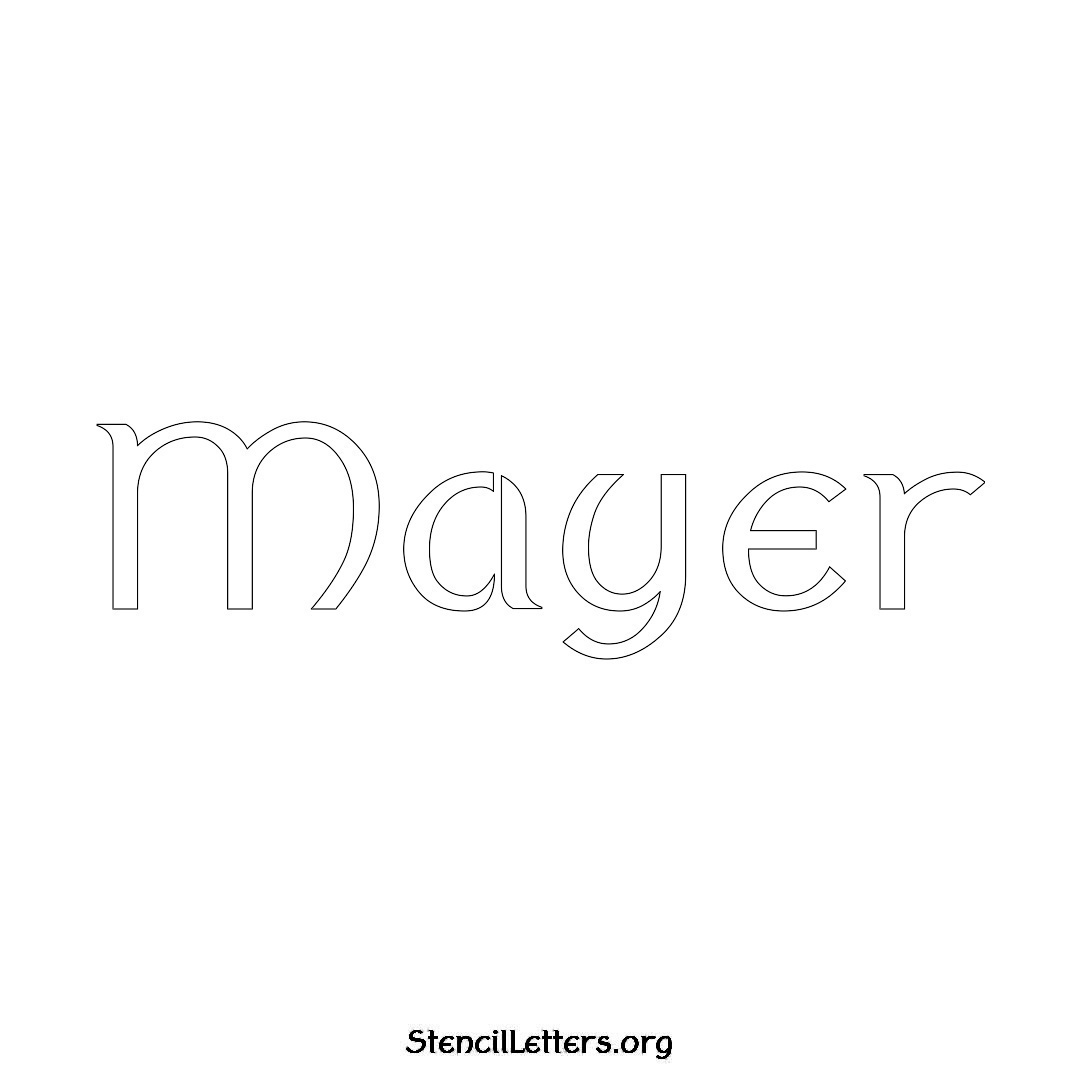 Mayer name stencil in Ancient Lettering