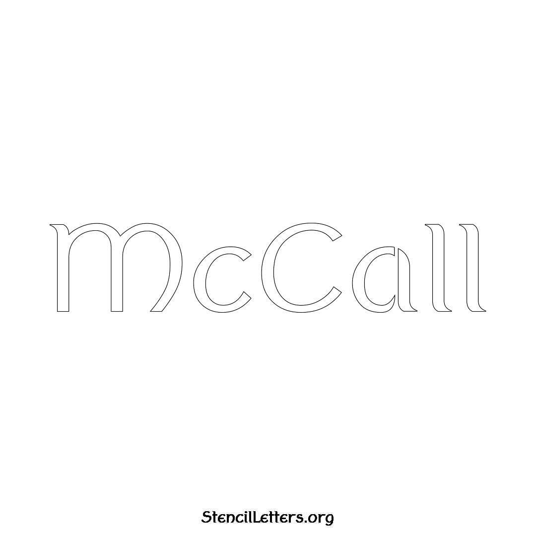 McCall name stencil in Ancient Lettering