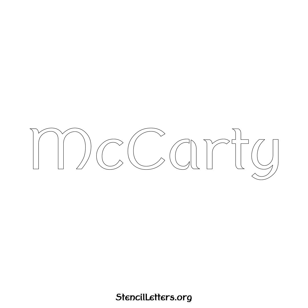 McCarty name stencil in Ancient Lettering