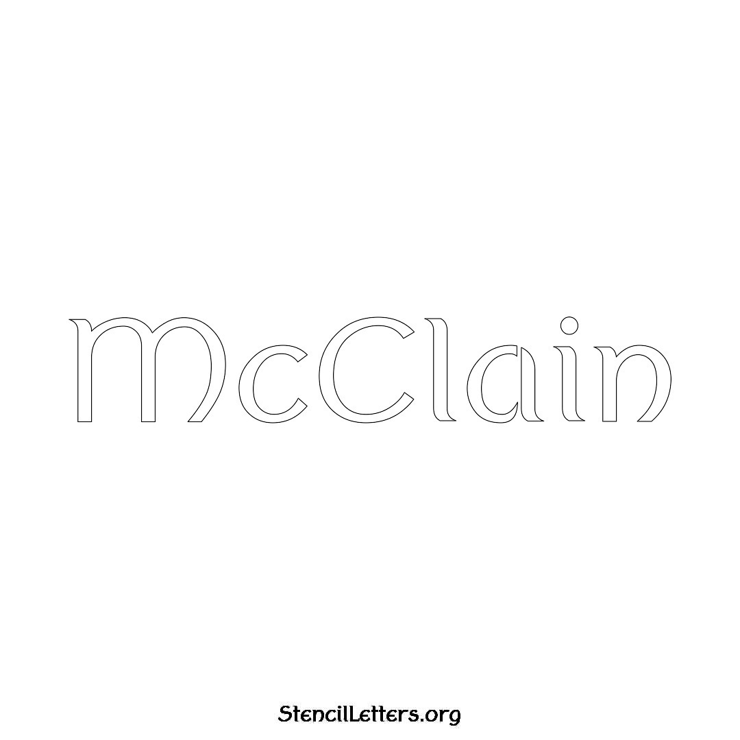 McClain name stencil in Ancient Lettering