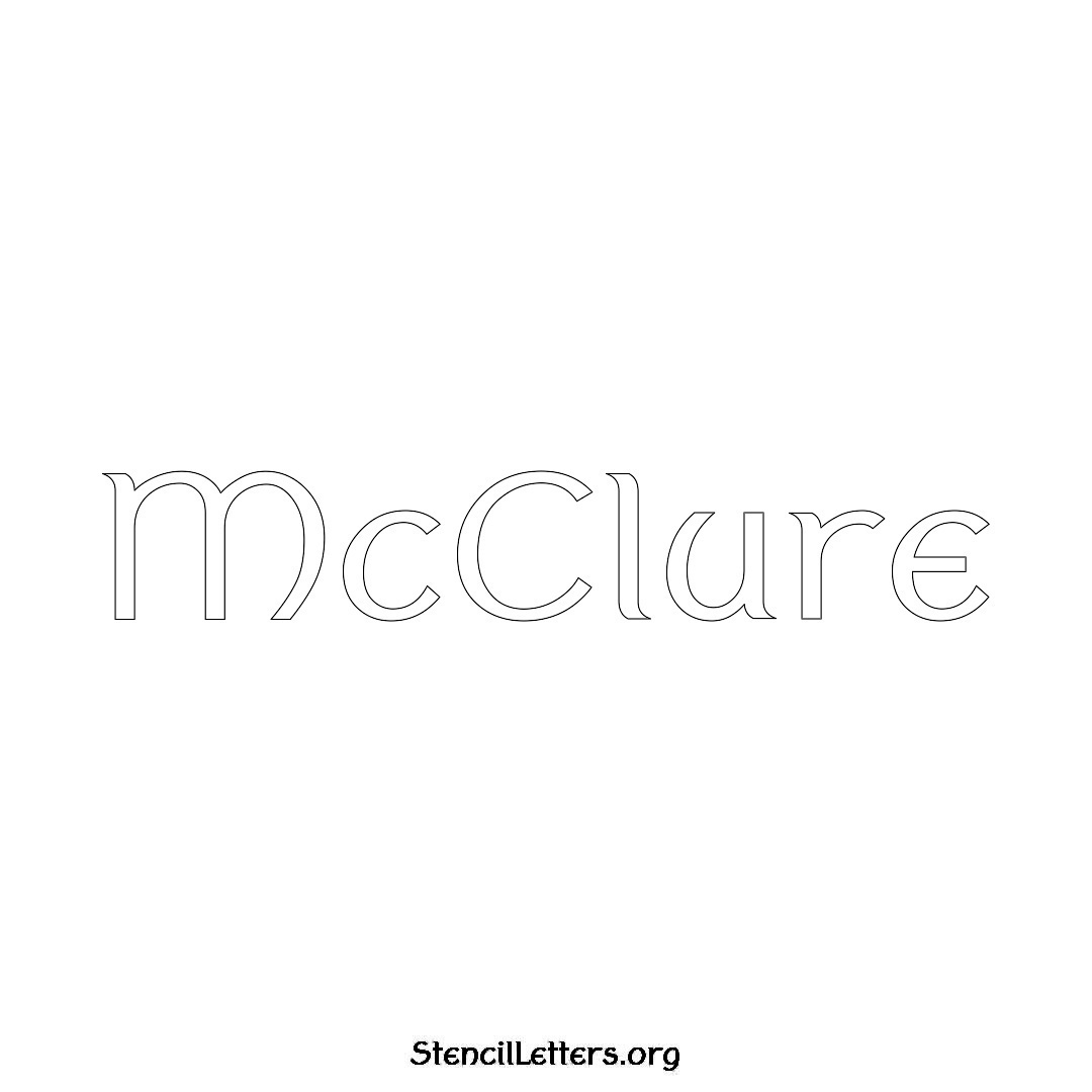 McClure name stencil in Ancient Lettering
