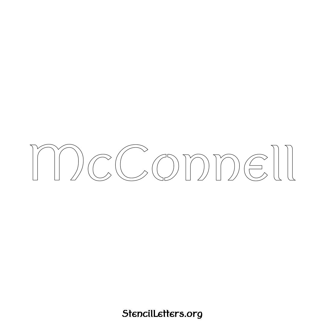 McConnell name stencil in Ancient Lettering