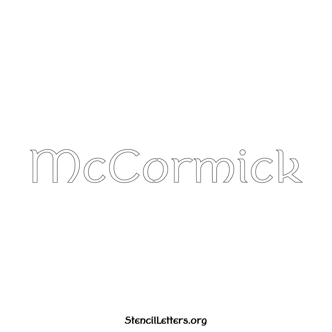 McCormick name stencil in Ancient Lettering
