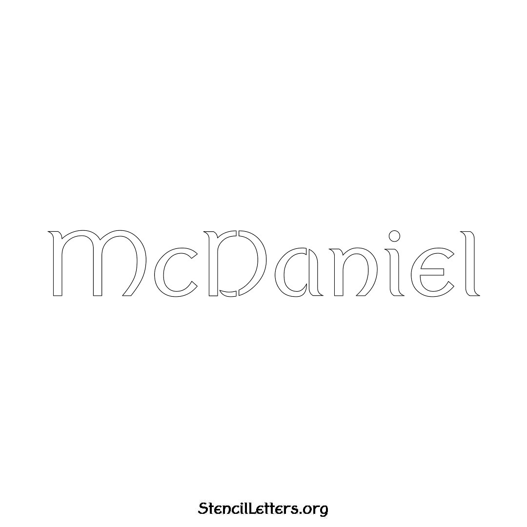 McDaniel name stencil in Ancient Lettering