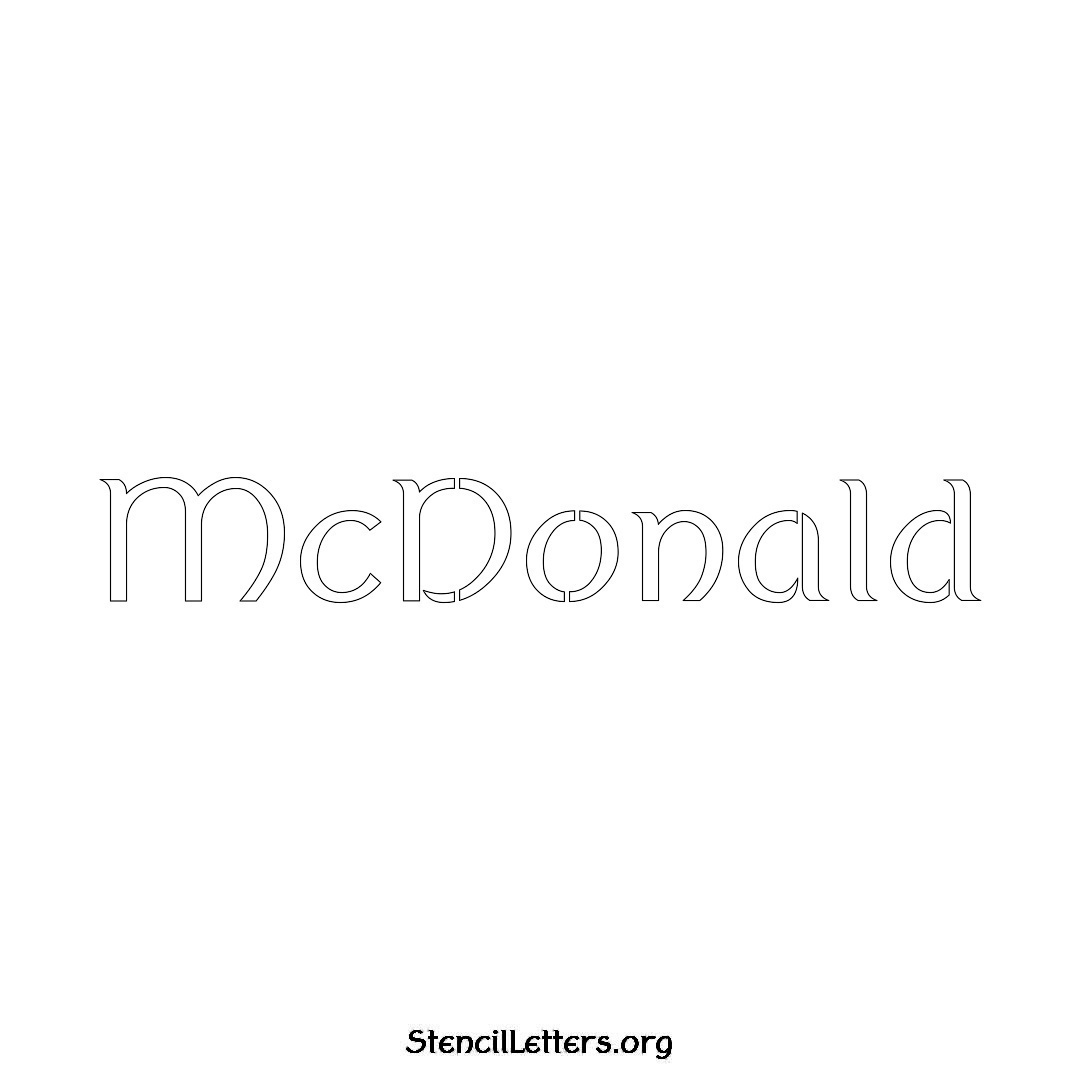 McDonald name stencil in Ancient Lettering