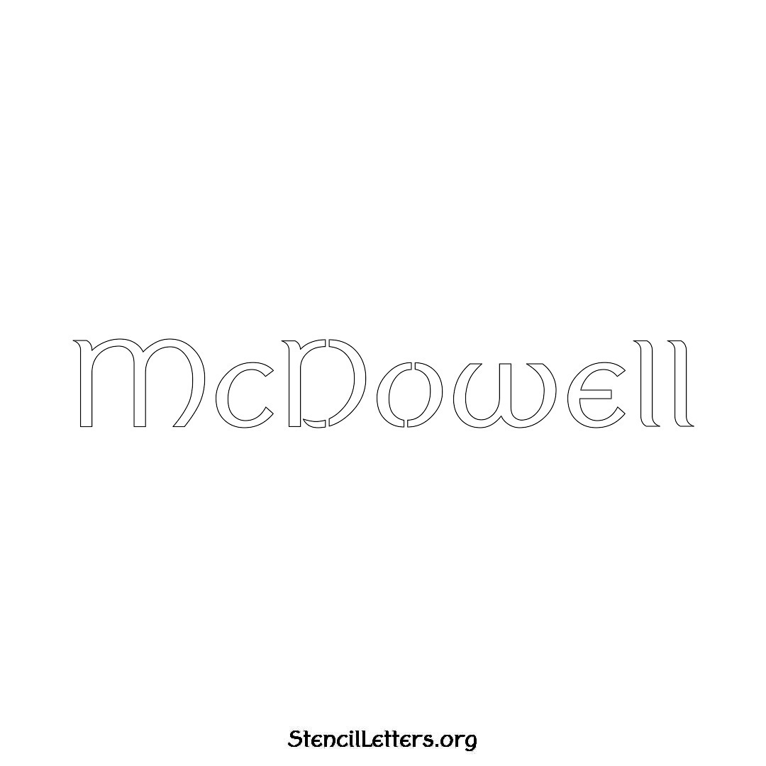 McDowell name stencil in Ancient Lettering