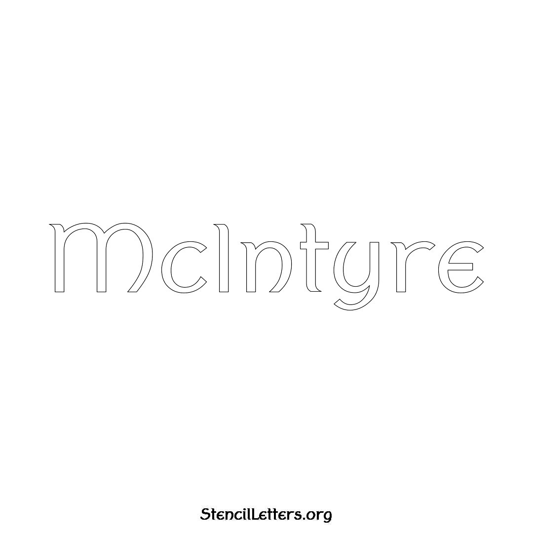 McIntyre name stencil in Ancient Lettering