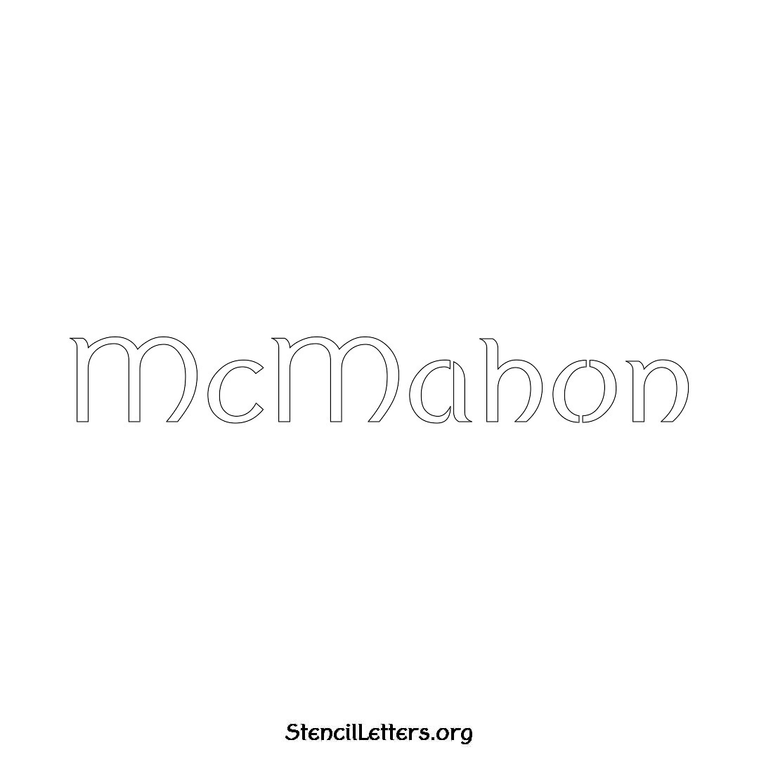 McMahon name stencil in Ancient Lettering