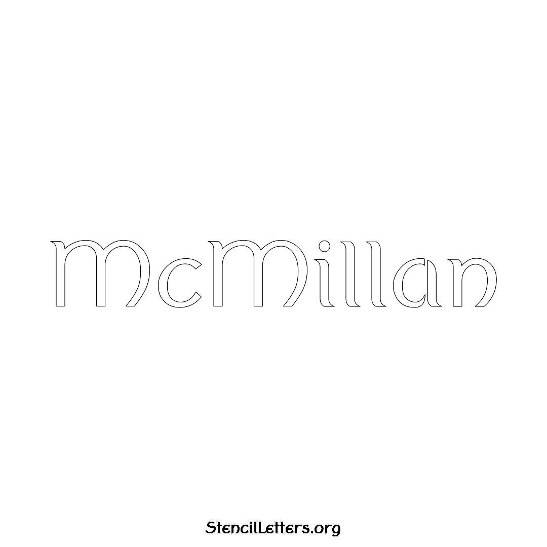 McMillan name stencil in Ancient Lettering