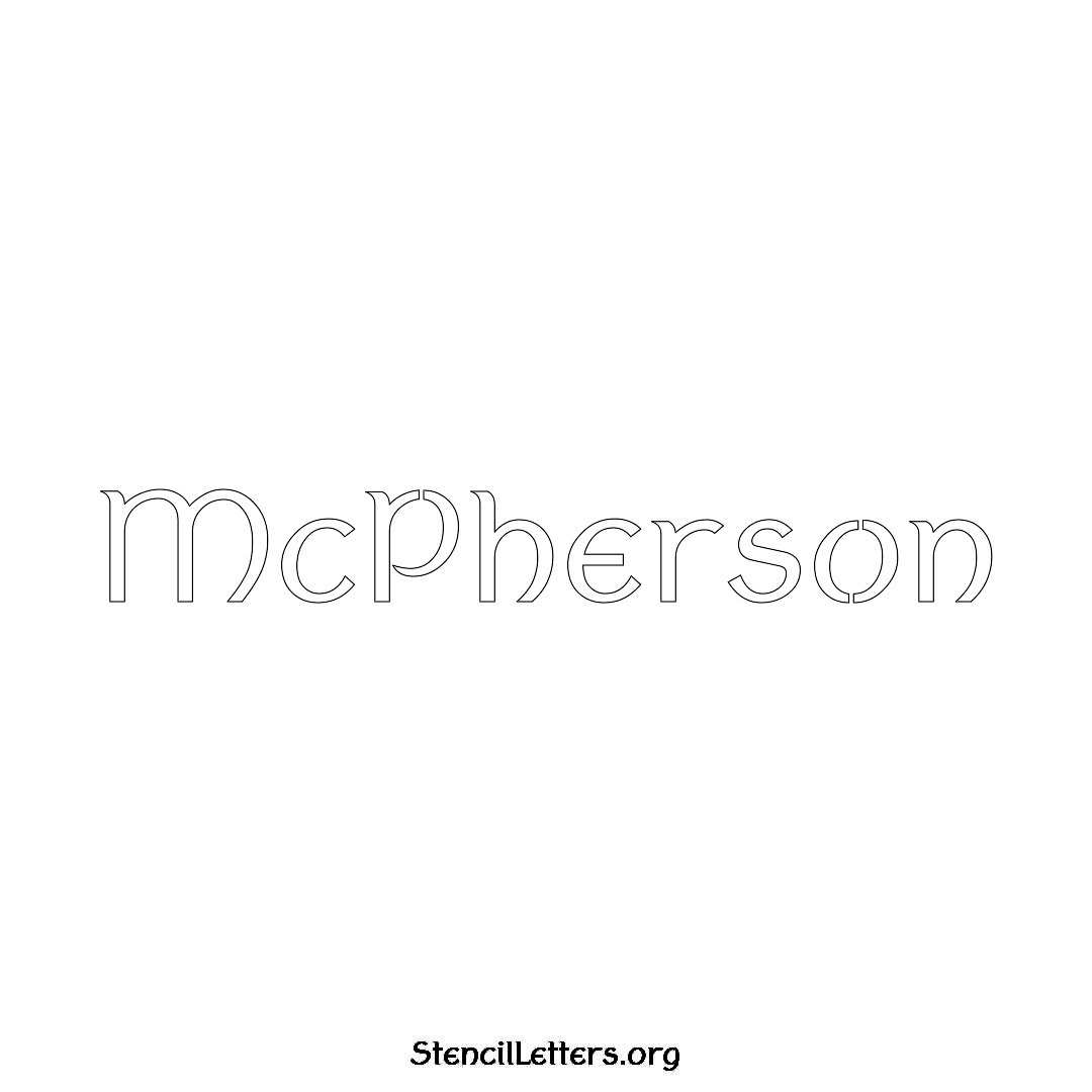 McPherson name stencil in Ancient Lettering