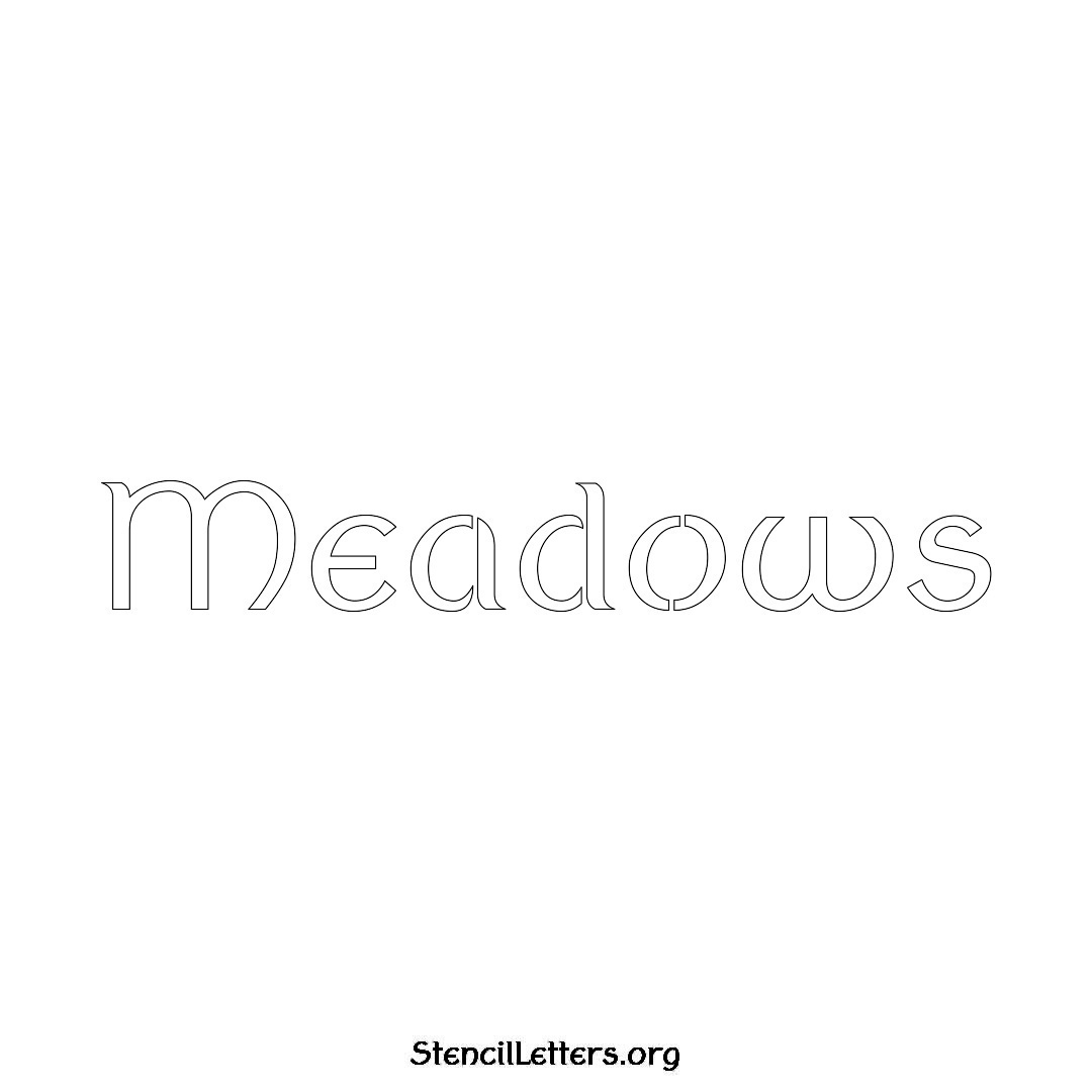 Meadows name stencil in Ancient Lettering