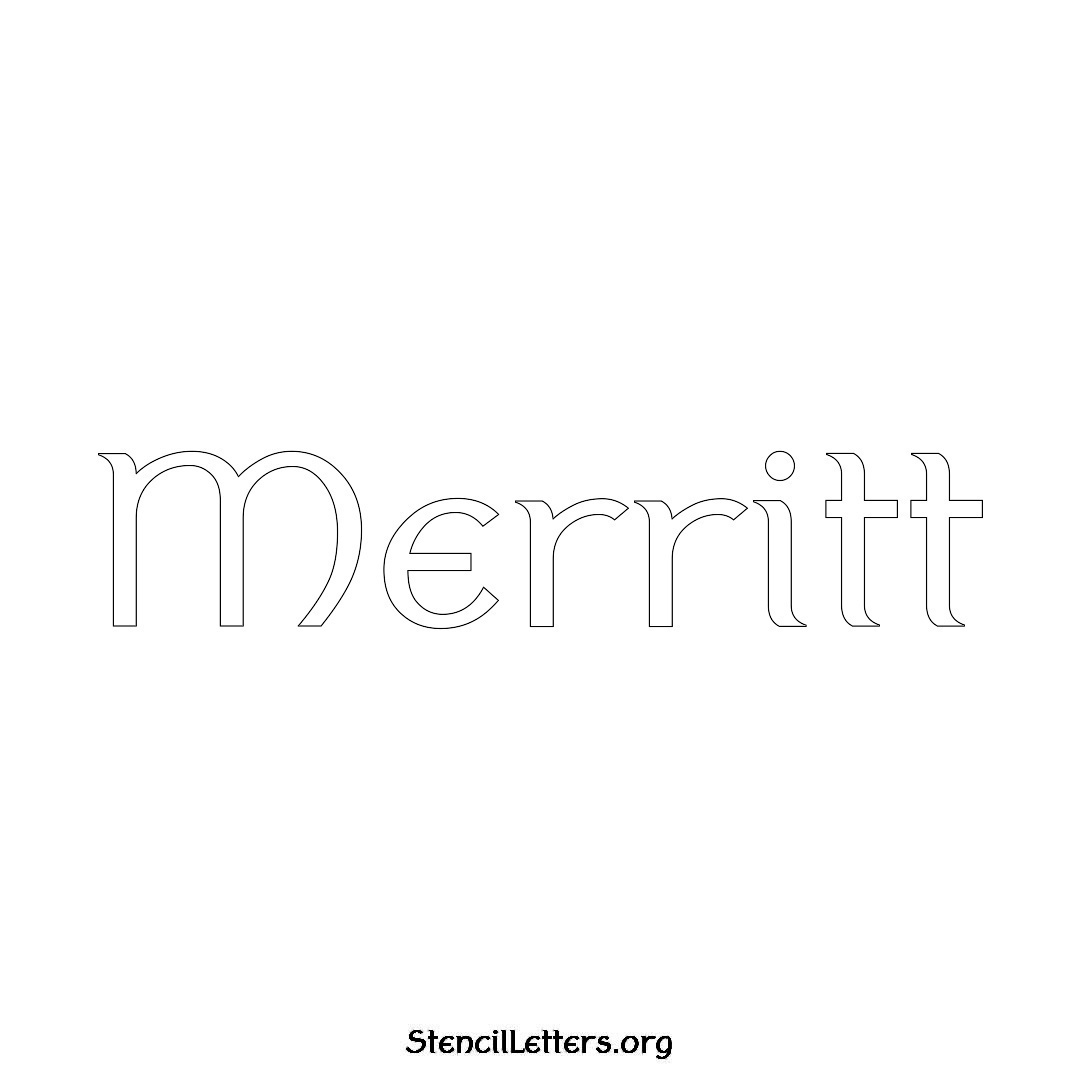 Merritt name stencil in Ancient Lettering