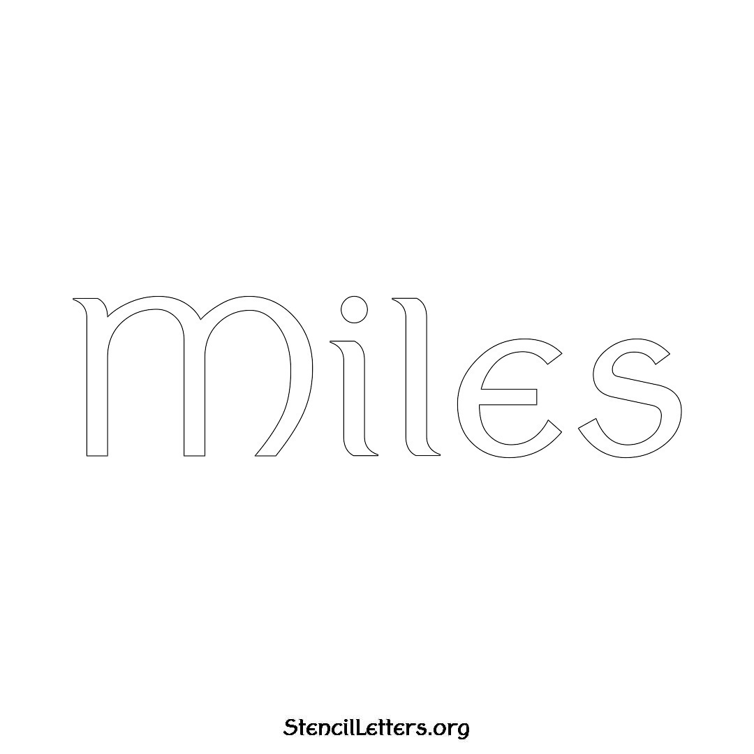 Miles name stencil in Ancient Lettering