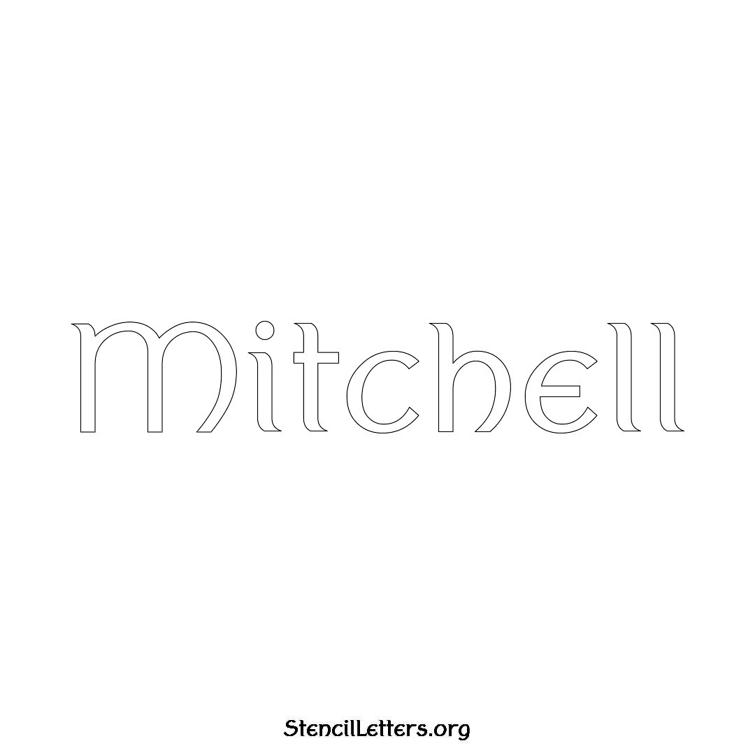 Mitchell name stencil in Ancient Lettering