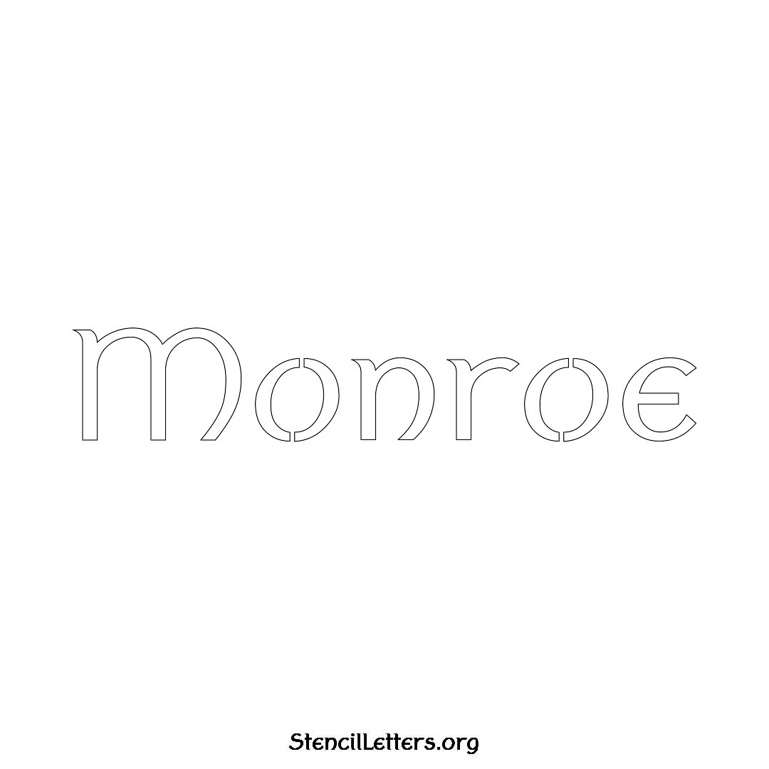 Monroe name stencil in Ancient Lettering