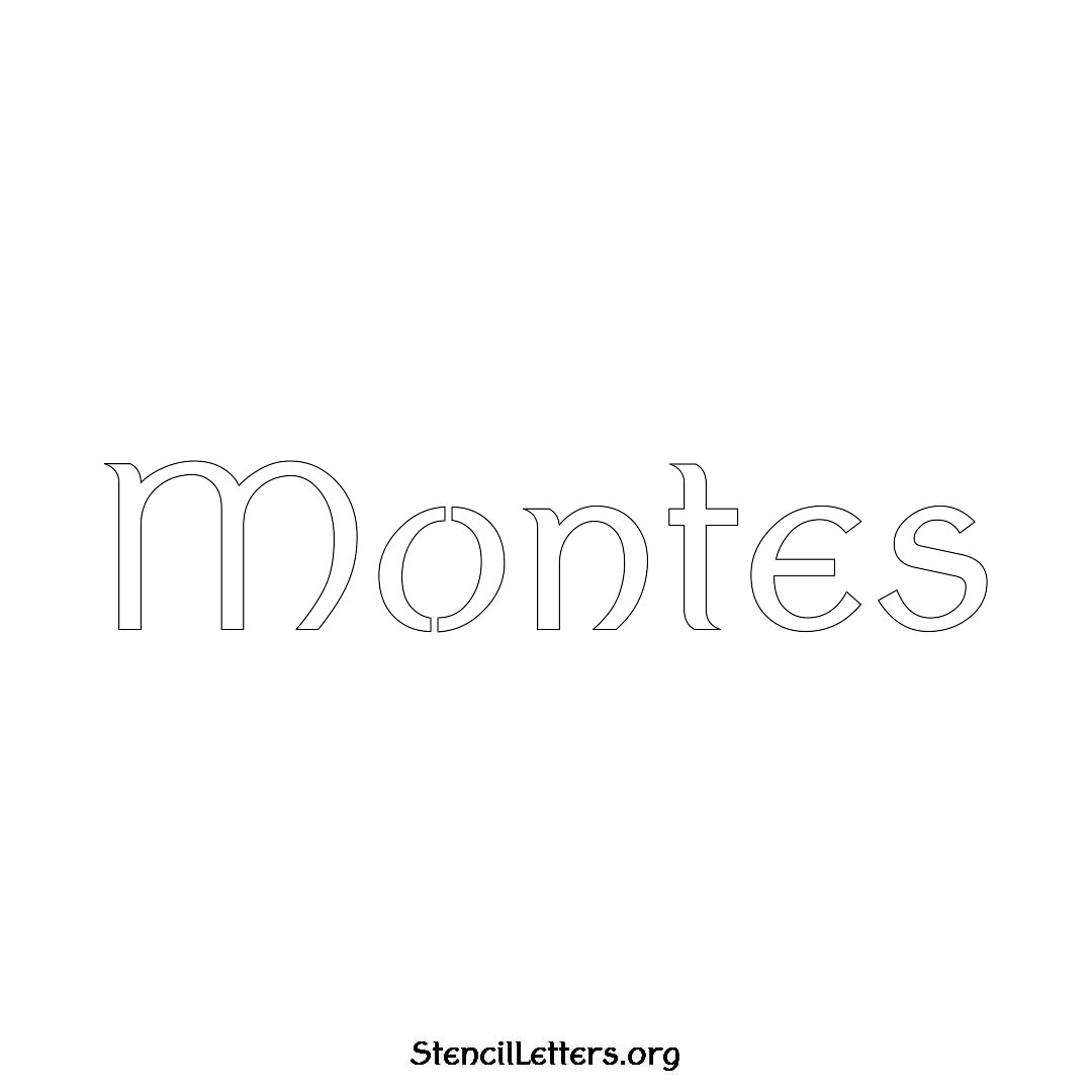 Montes name stencil in Ancient Lettering