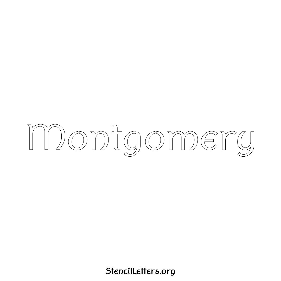 Montgomery name stencil in Ancient Lettering