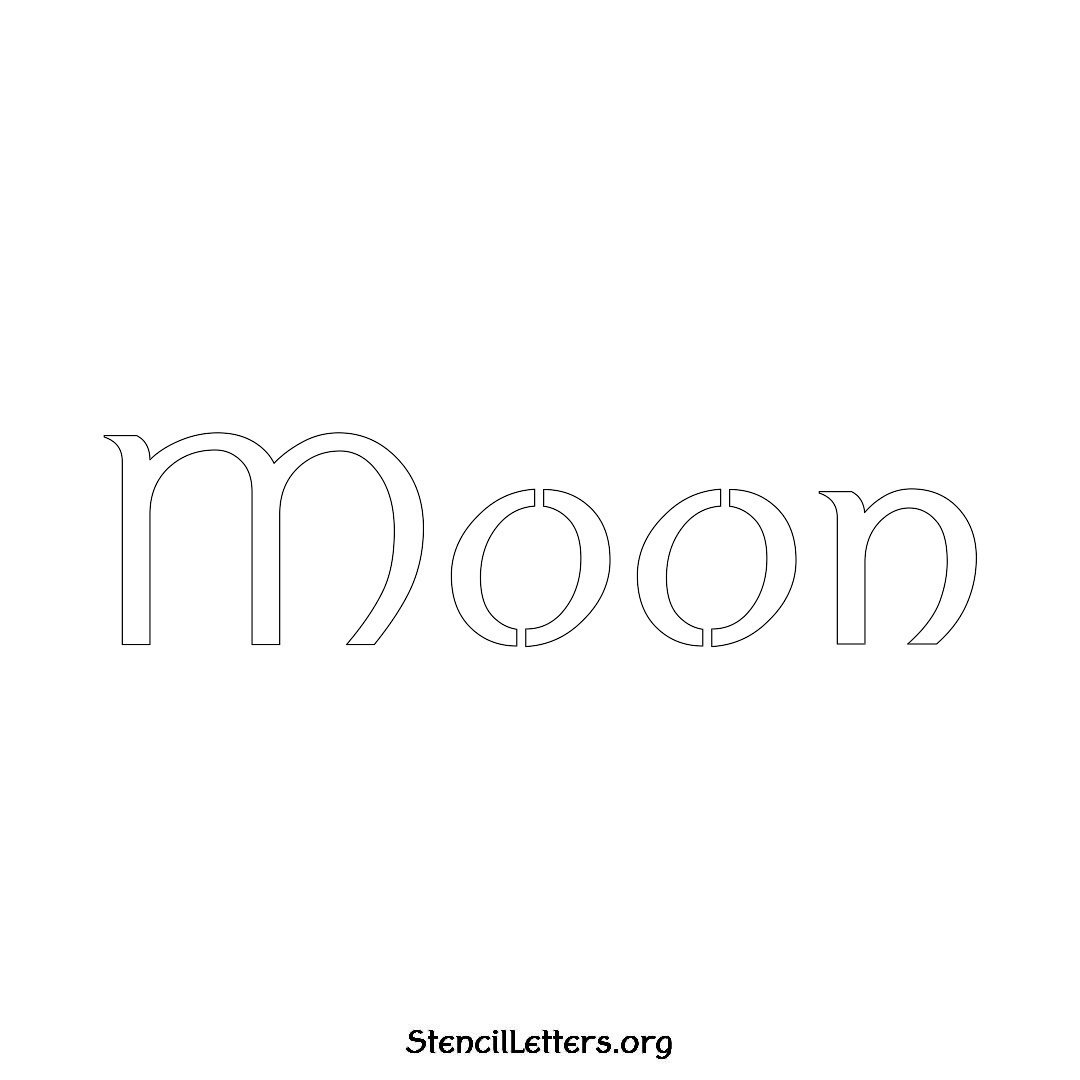 Moon name stencil in Ancient Lettering