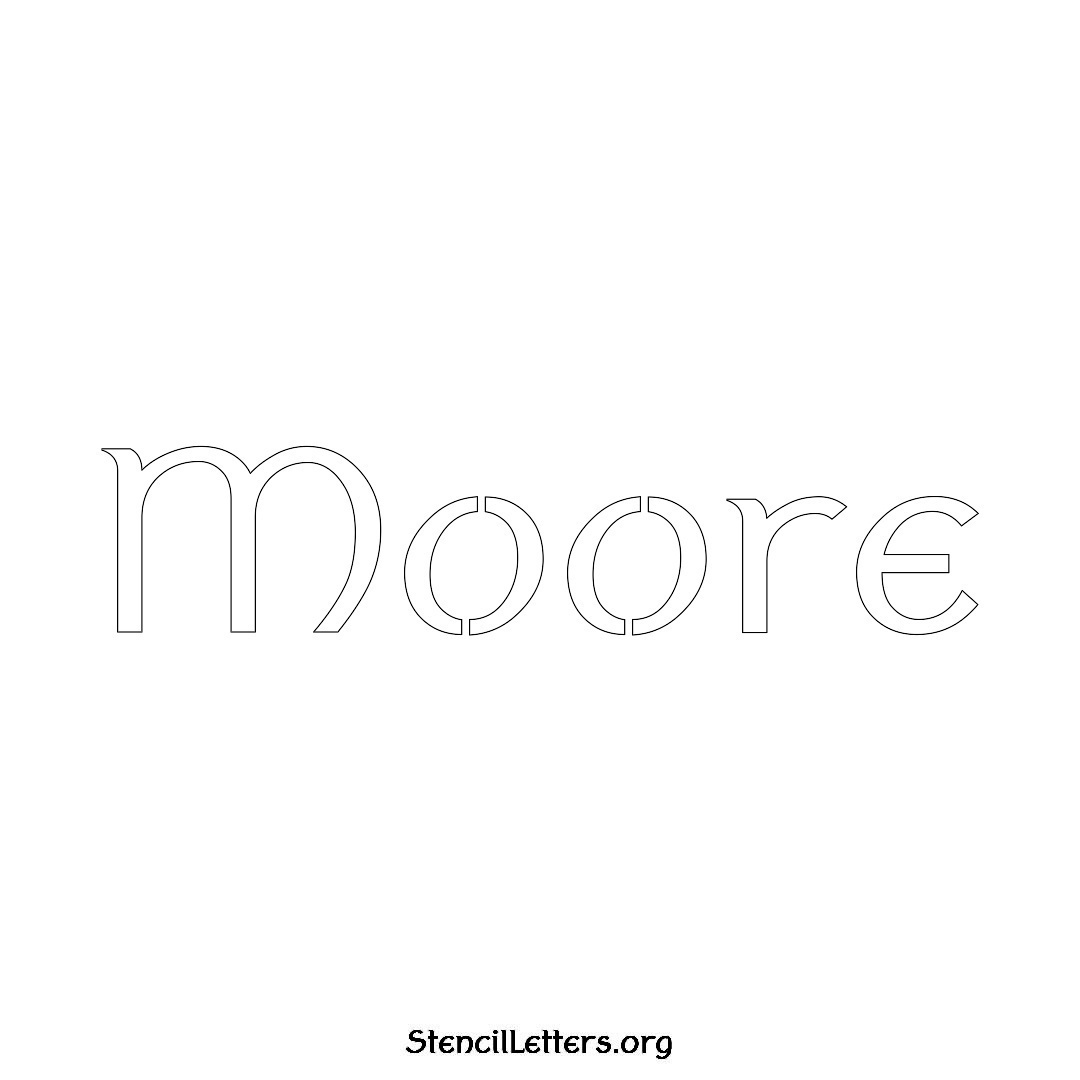Moore name stencil in Ancient Lettering