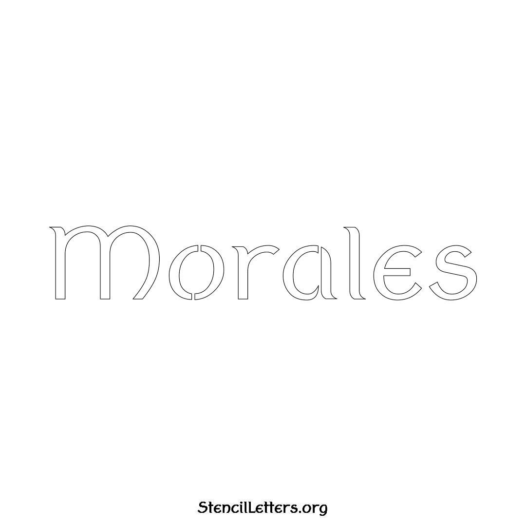 Morales name stencil in Ancient Lettering