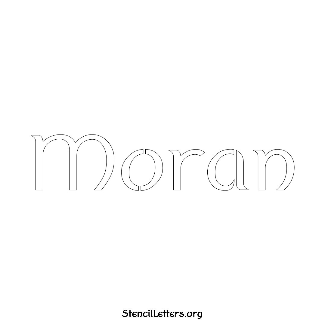 Moran name stencil in Ancient Lettering