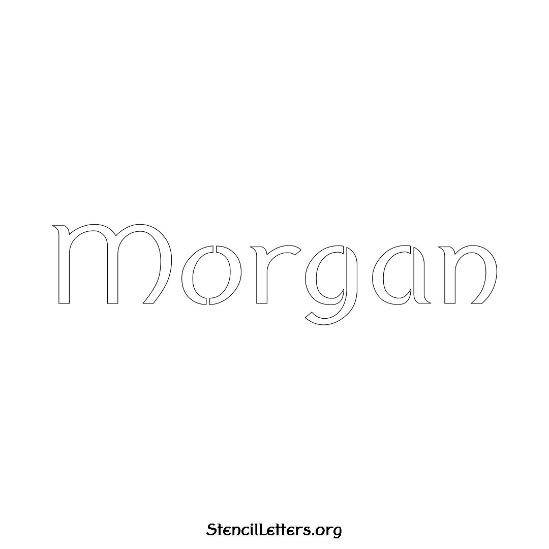 Morgan name stencil in Ancient Lettering