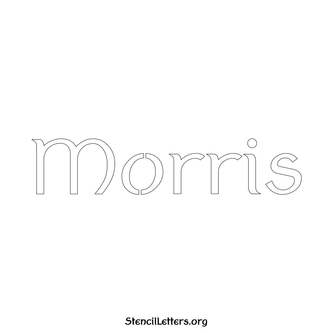 Morris name stencil in Ancient Lettering