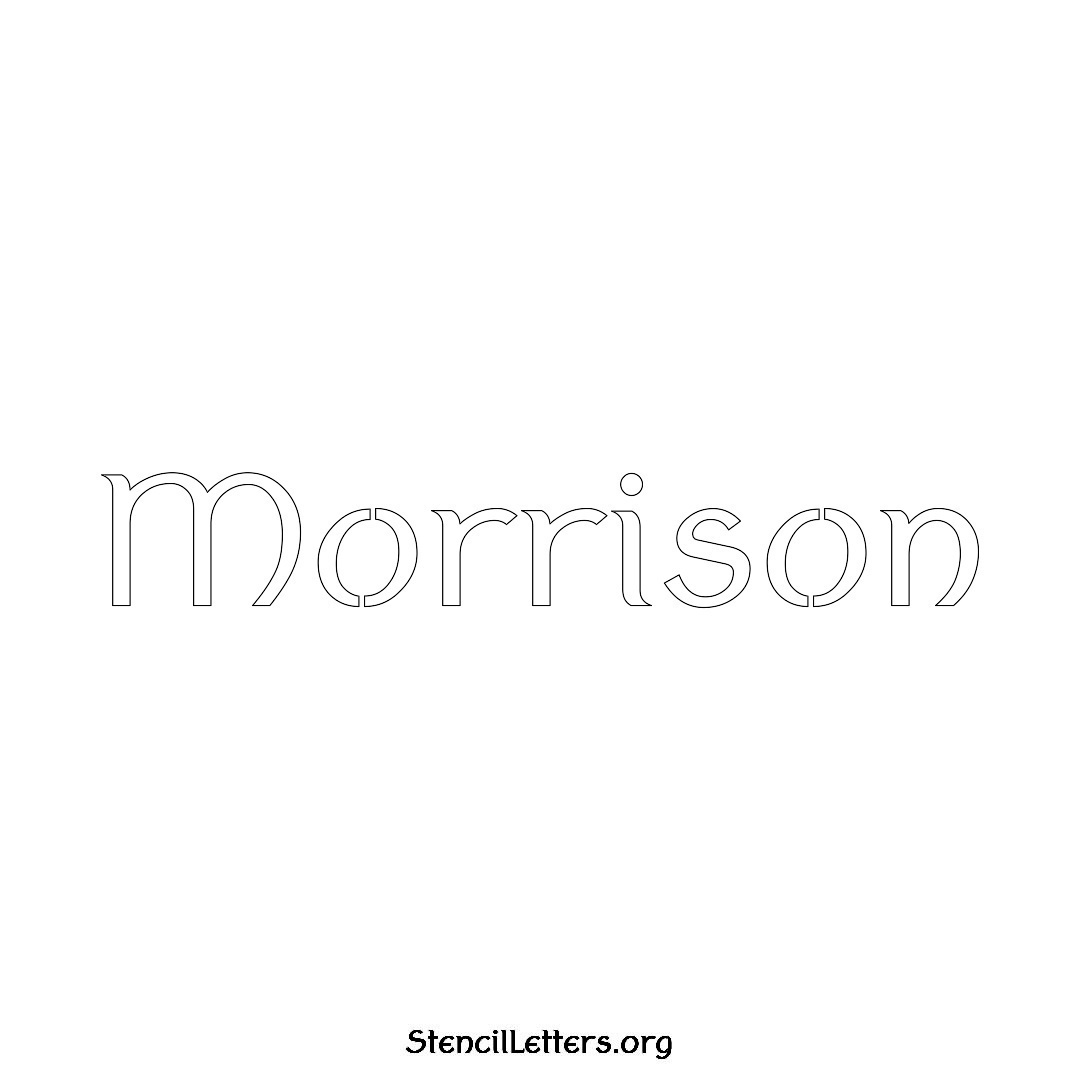 Morrison name stencil in Ancient Lettering