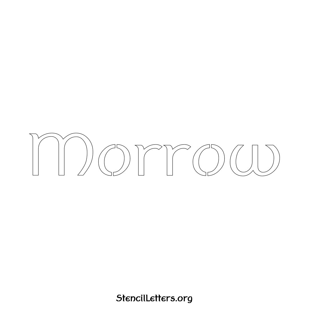 Morrow name stencil in Ancient Lettering