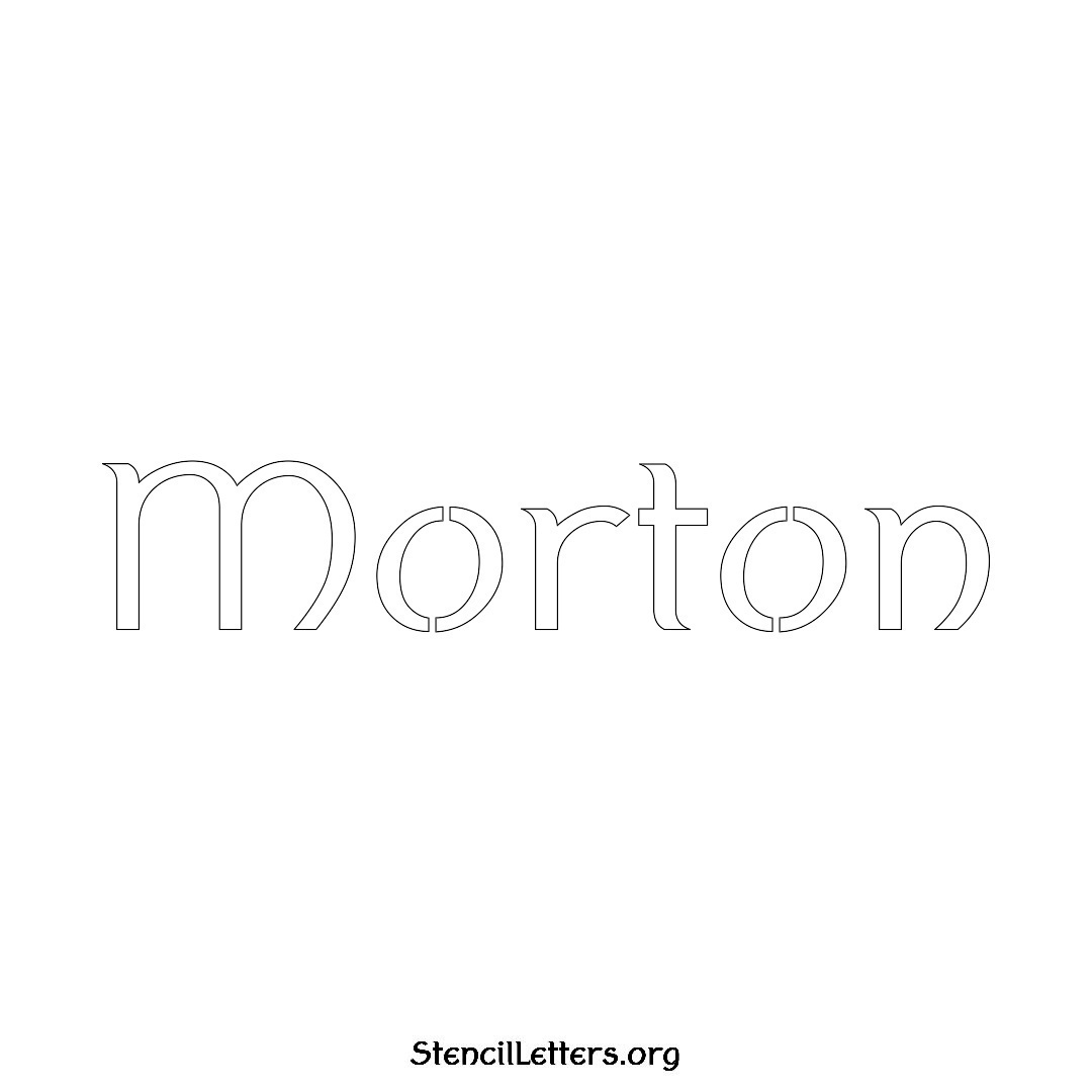 Morton name stencil in Ancient Lettering