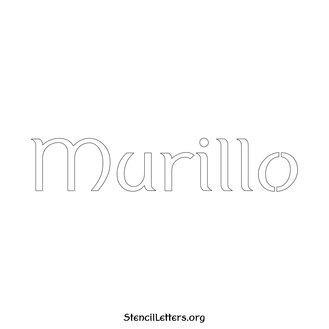 Murillo name stencil in Ancient Lettering
