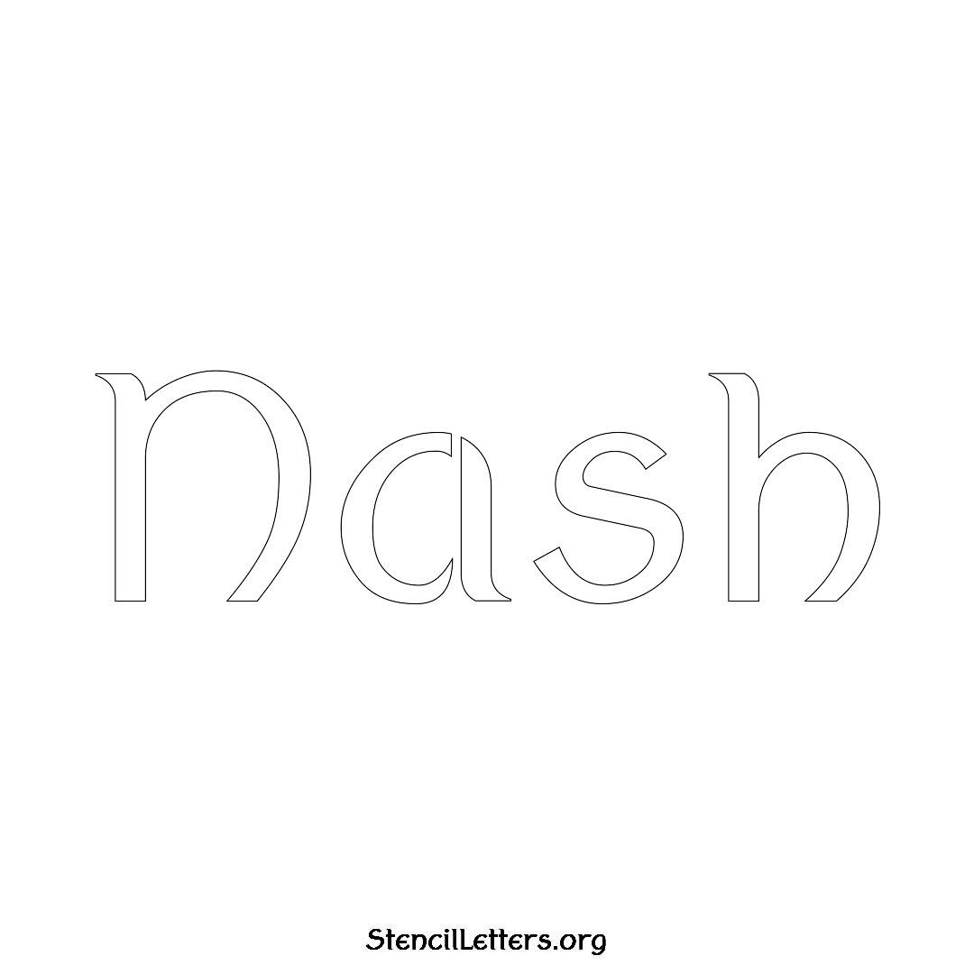 Nash name stencil in Ancient Lettering