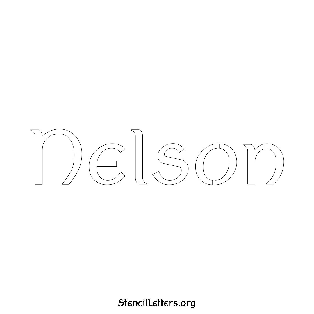 Nelson name stencil in Ancient Lettering