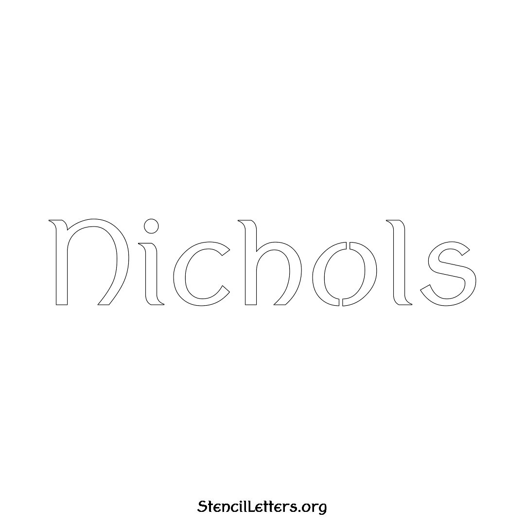 Nichols name stencil in Ancient Lettering